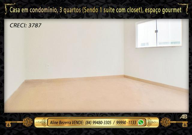 Casa no condomínio central park, suíte com closet, espaço gourmet, sombra confira - Foto 12