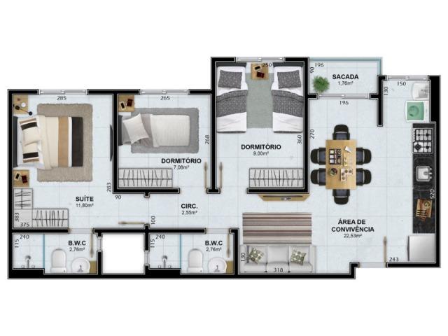 Apartamento de 3 dorm novo px a faculdade Unesc - Foto 10