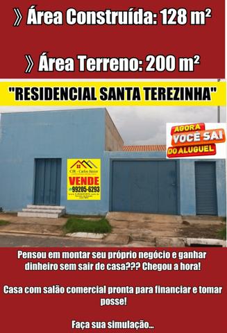 Casa no Residencial Santa Terezinha com salão comercial