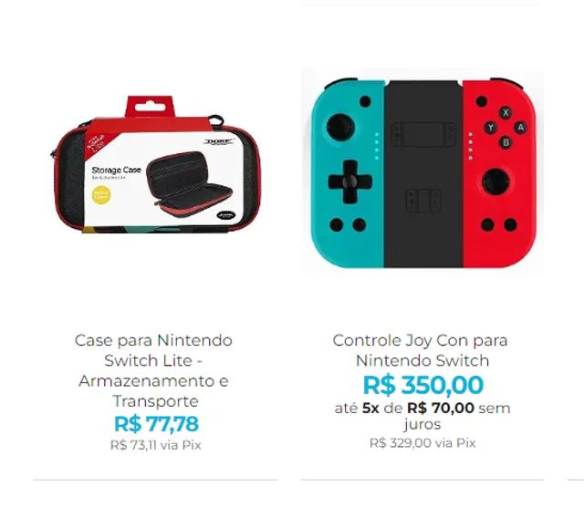 Case Capa Estojo p/ Console Nintendo Switch Oled Porta Jogos na