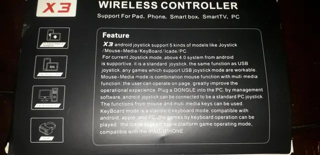 Controle via Bluetooth,Game pad, ipega,wireless