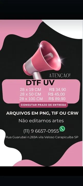 Impressão DTF UV