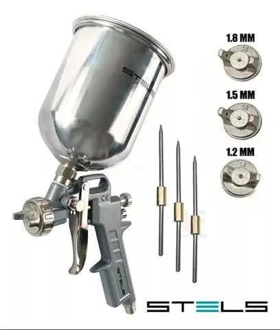 Pistol de Pintura com Filtro - Pulverizador Tinta Tanque Alto - Pronta Entrega <br> - Foto 5