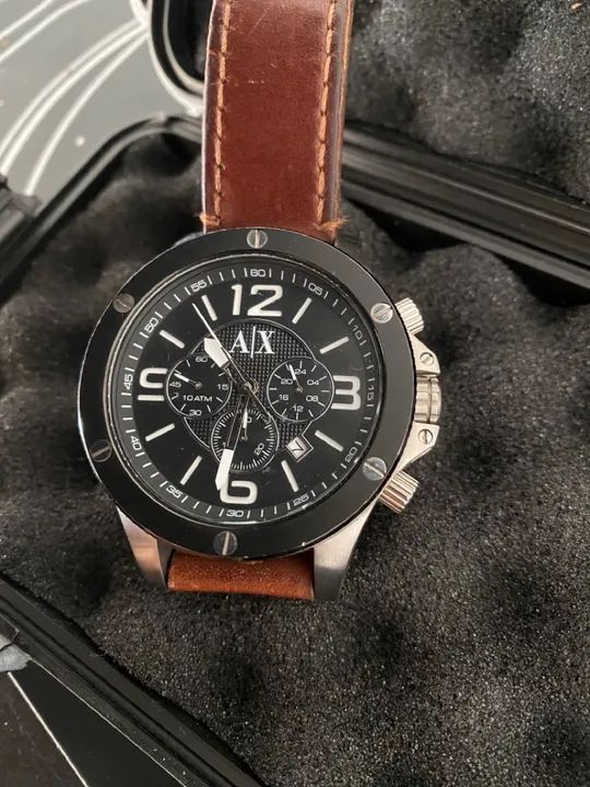 Relógio Armani Exchange Chronograph Black Dial AX1509