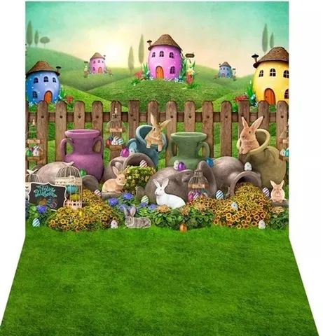 Fundo fotográfico de pascoa 2,20x1,50 - Foto 2