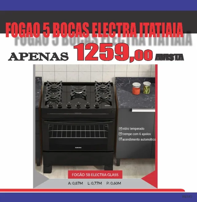 Fogão Electra 5 bocas promoção / 12