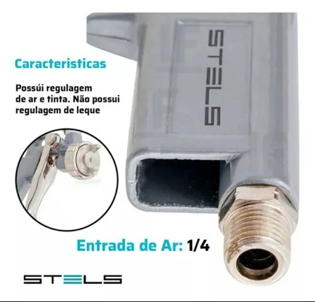 Pistol de Pintura com Filtro - Pulverizador Tinta Tanque Alto - Pronta Entrega <br> - Foto 4