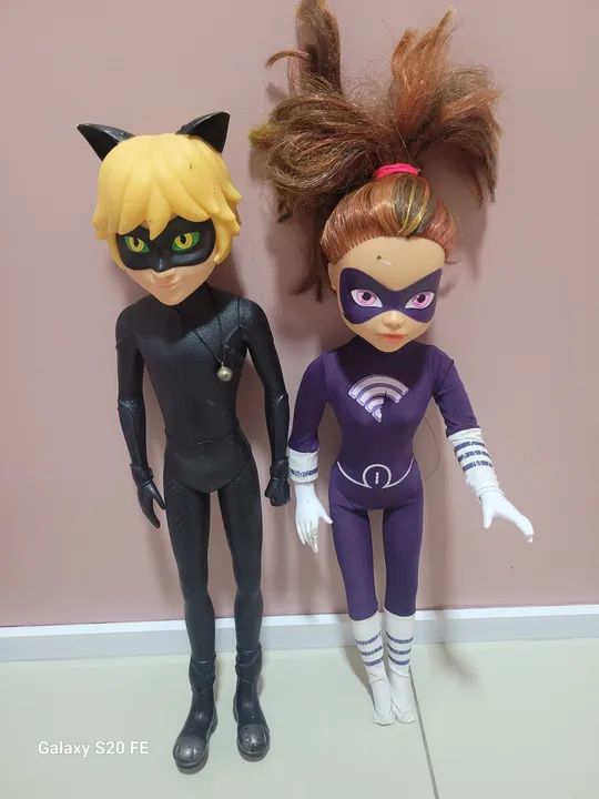 Bonecos Miraculous Ladybug - Ladybug e Cat Noir