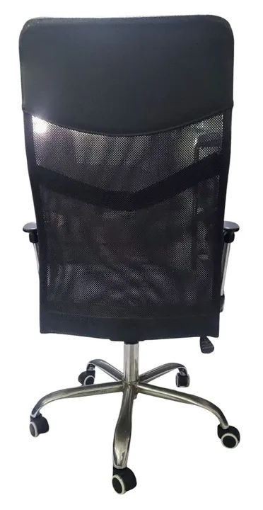 Cadeira de escritório Giratória com Rodas Tela Mesh Preta Cromada (Entrega a combinar) - Foto 5