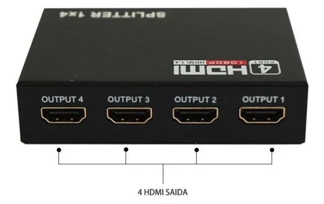 Splitter Distribuidor Cabo HDMI 1x4 Divisor Full HD 1.4 3D 1080P - Foto 5