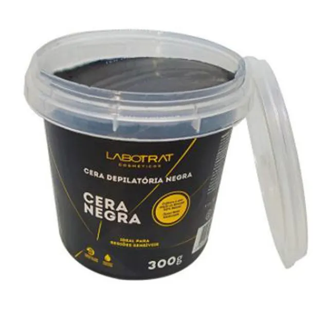 Cera de Depilação Negra 300g Labotrat Pode Ir ao Forno Microondas Removível com água