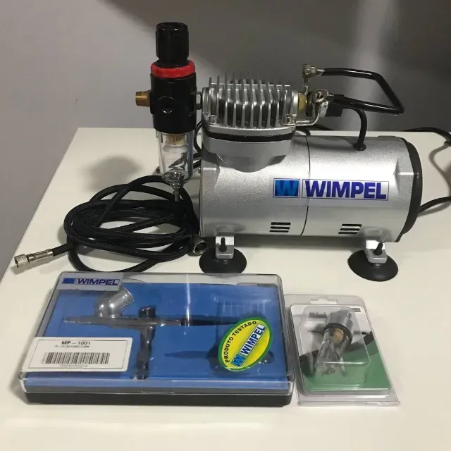 Compressor de Ar Wimpel + Aerógrafo Wimpel e Mini filtro