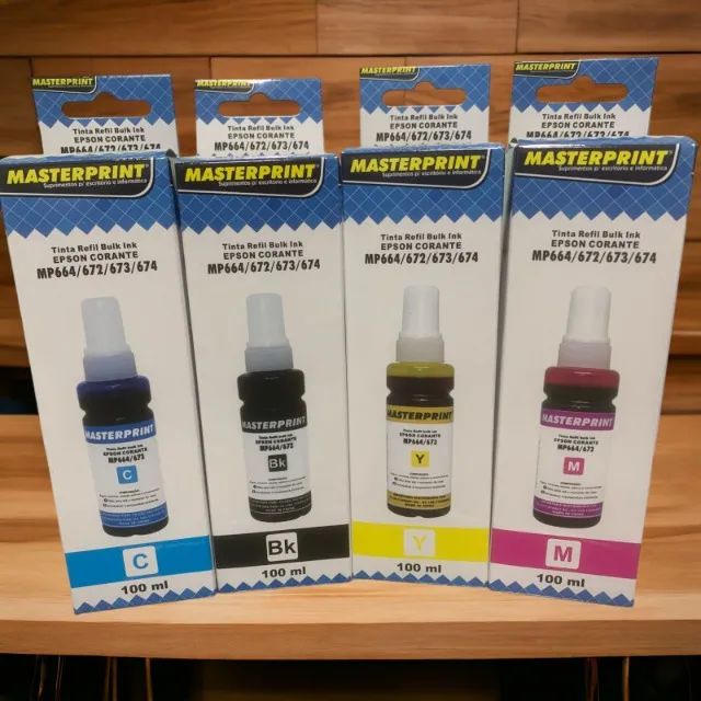 Tinta Refil Bulk Ink Epson Corante MP664/672 P/ Imp. Mod. L3110 L3150 L4150 4160 6171 6161