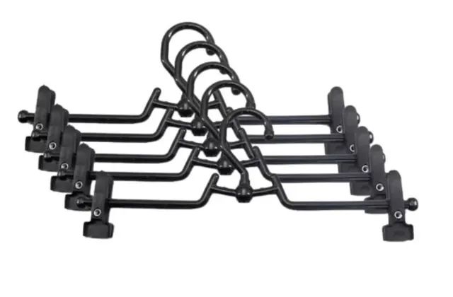 100 Cabides Plástico Preto Saia Calça C/ Presilhas Atacado 