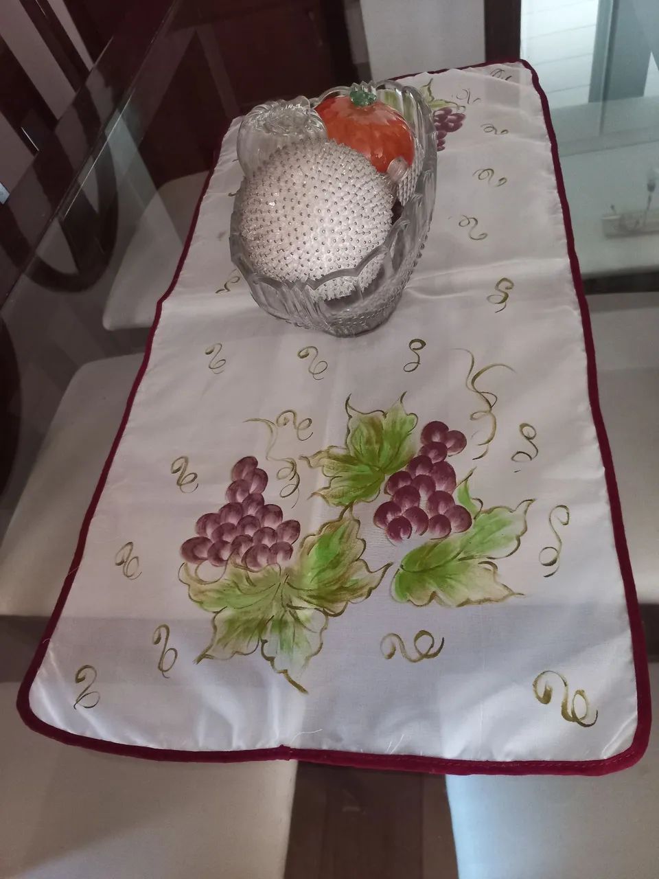 Centro de mesa com pintura de Uvas - Foto 2