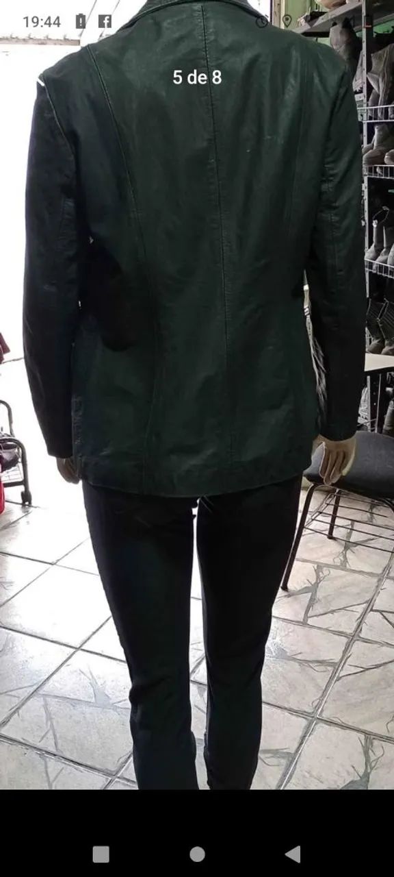 Blazer de Couro Preto Elegante - Foto 2