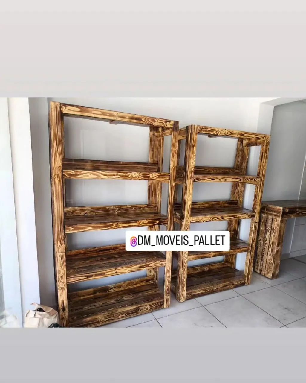 Prateleira de madeira de pallet para comércio - Foto 2