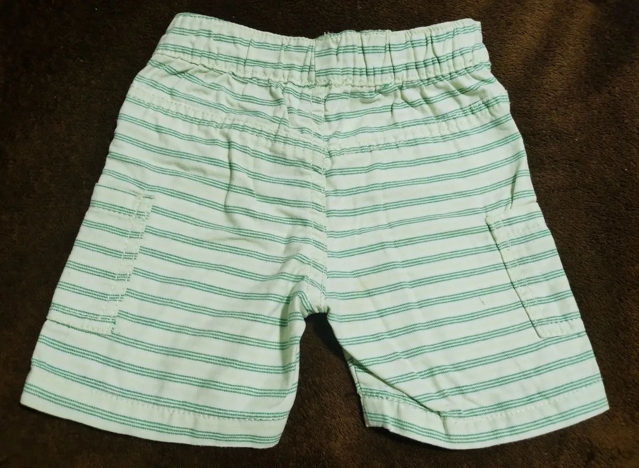 Shorts listrado verde e branco - Foto 2