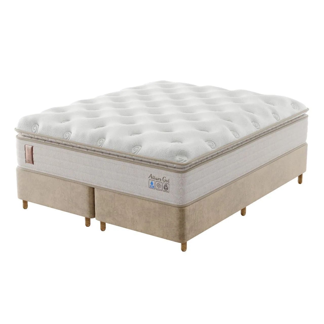 COLCHÃO E BASE SOLAR ALLURE GEL POCKET 65704323577729121