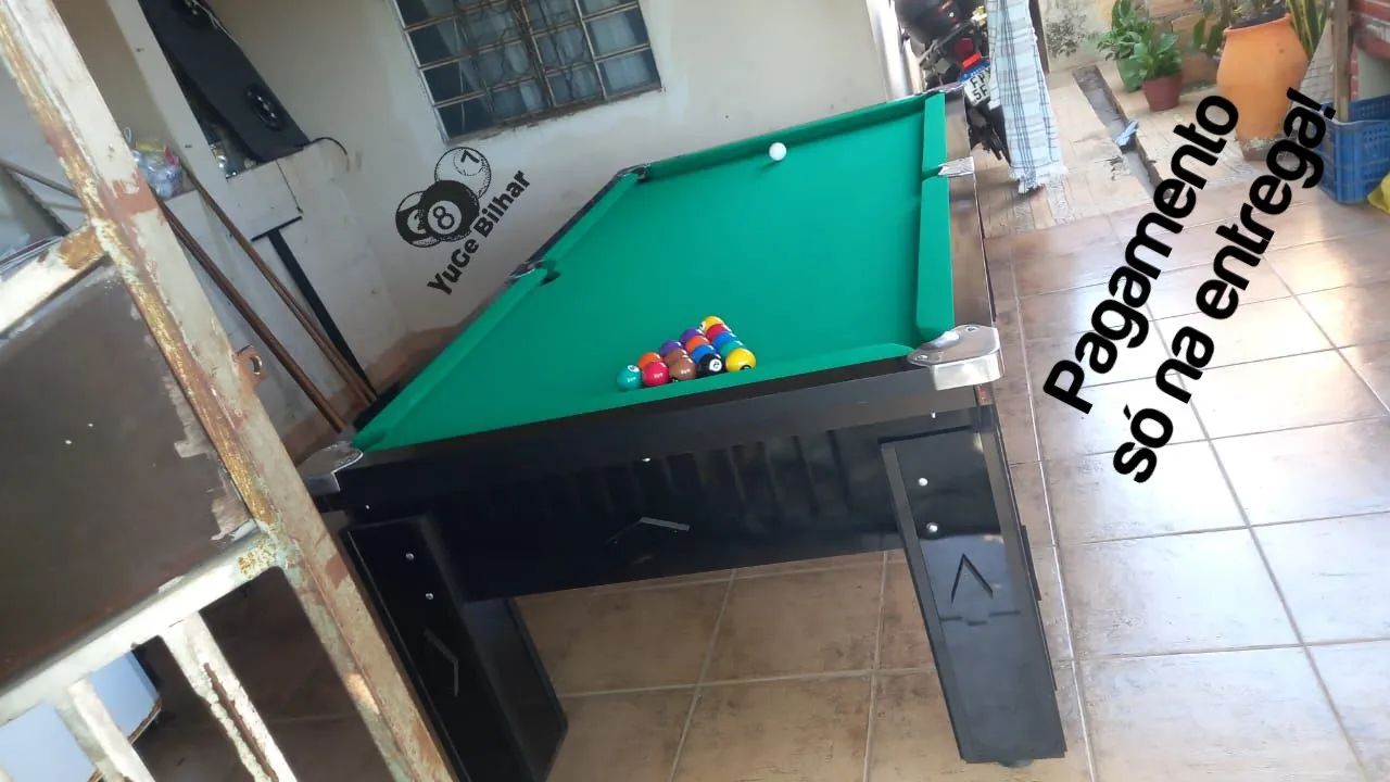 Mesa de sinuca residencial campo de pedra ardósia pagamento só na entrega  - Foto 4