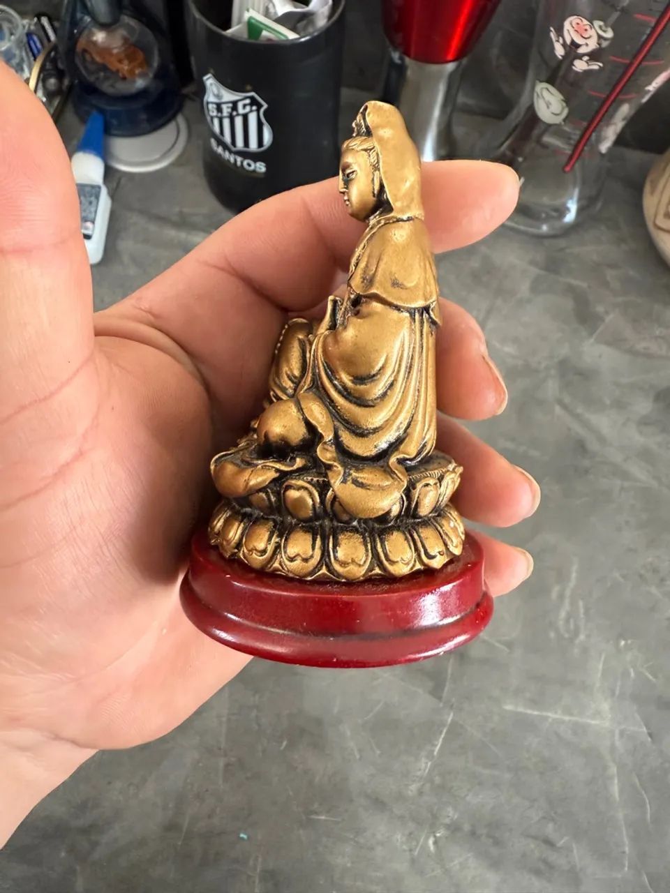 Escultura de Buda Dourada - Decoração Zen - Foto 6