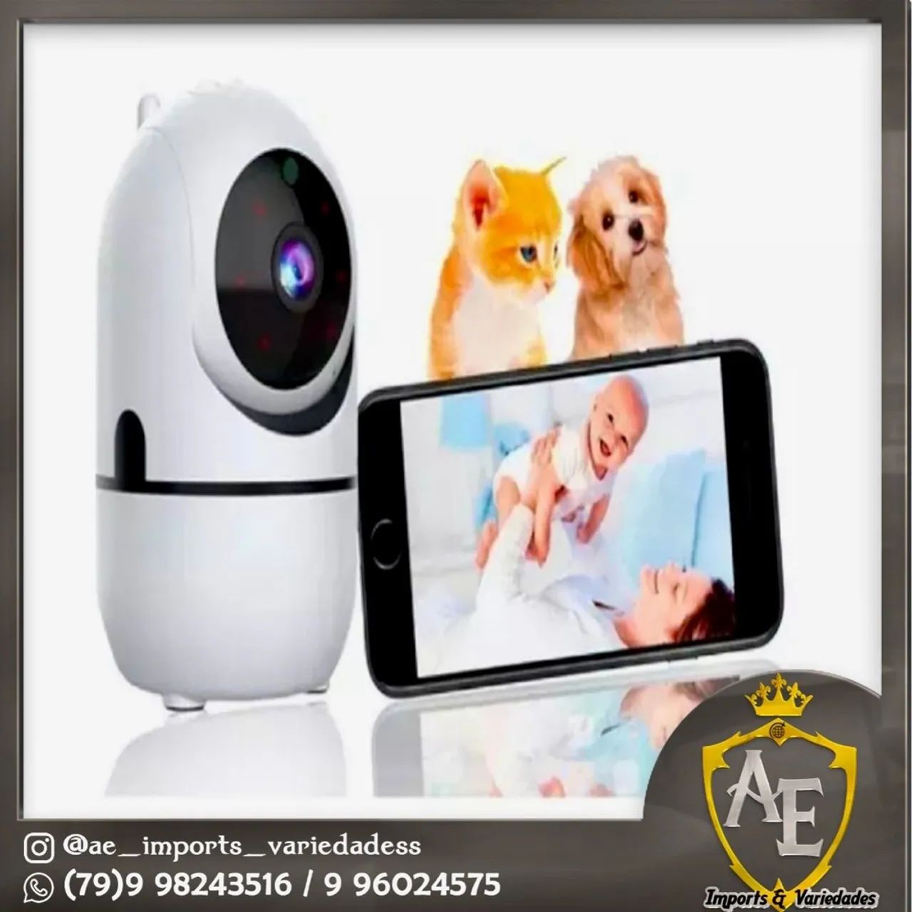 Câmera de Segurança Wifi para Bebês e Pets