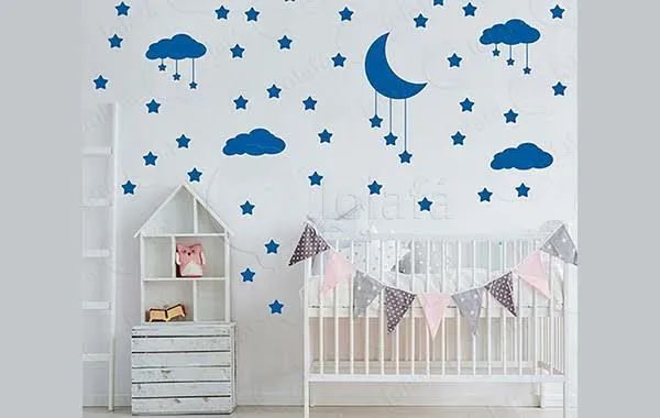 Adesivos de Parede Decorativos - Estrelas e Lua - Foto 2
