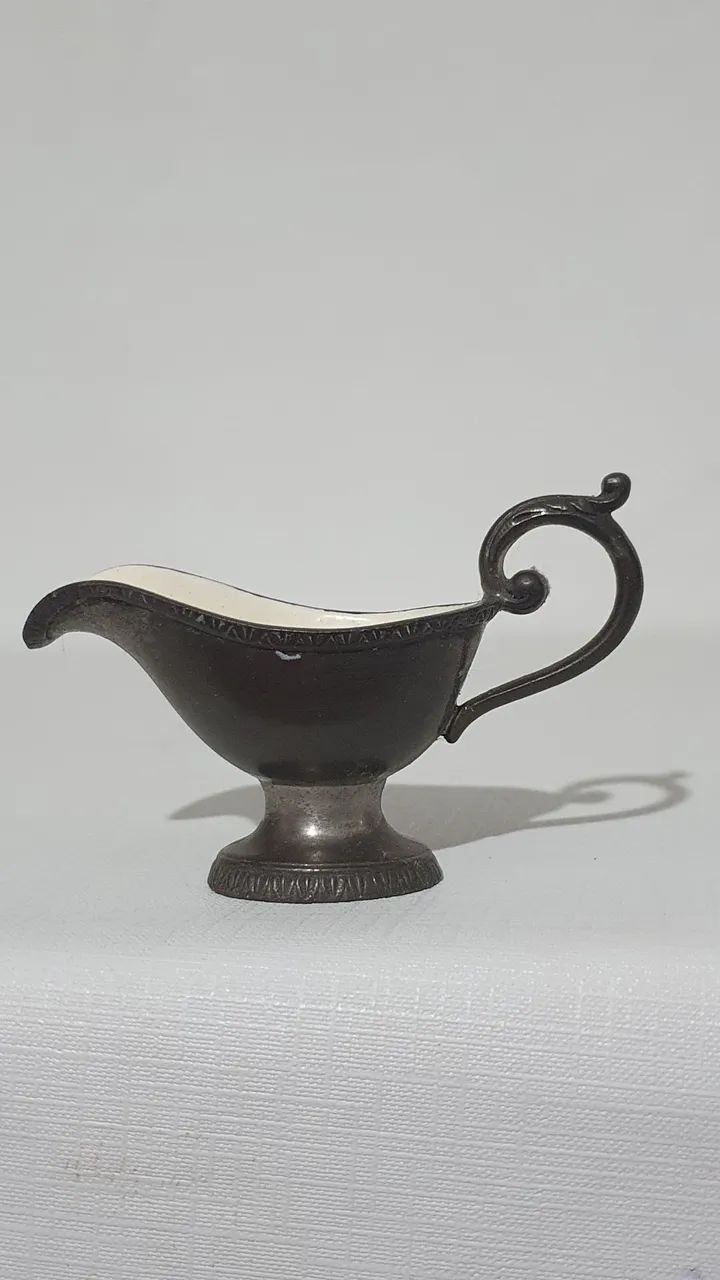 Molheira de metal com interior esmaltado antigo - Foto 6