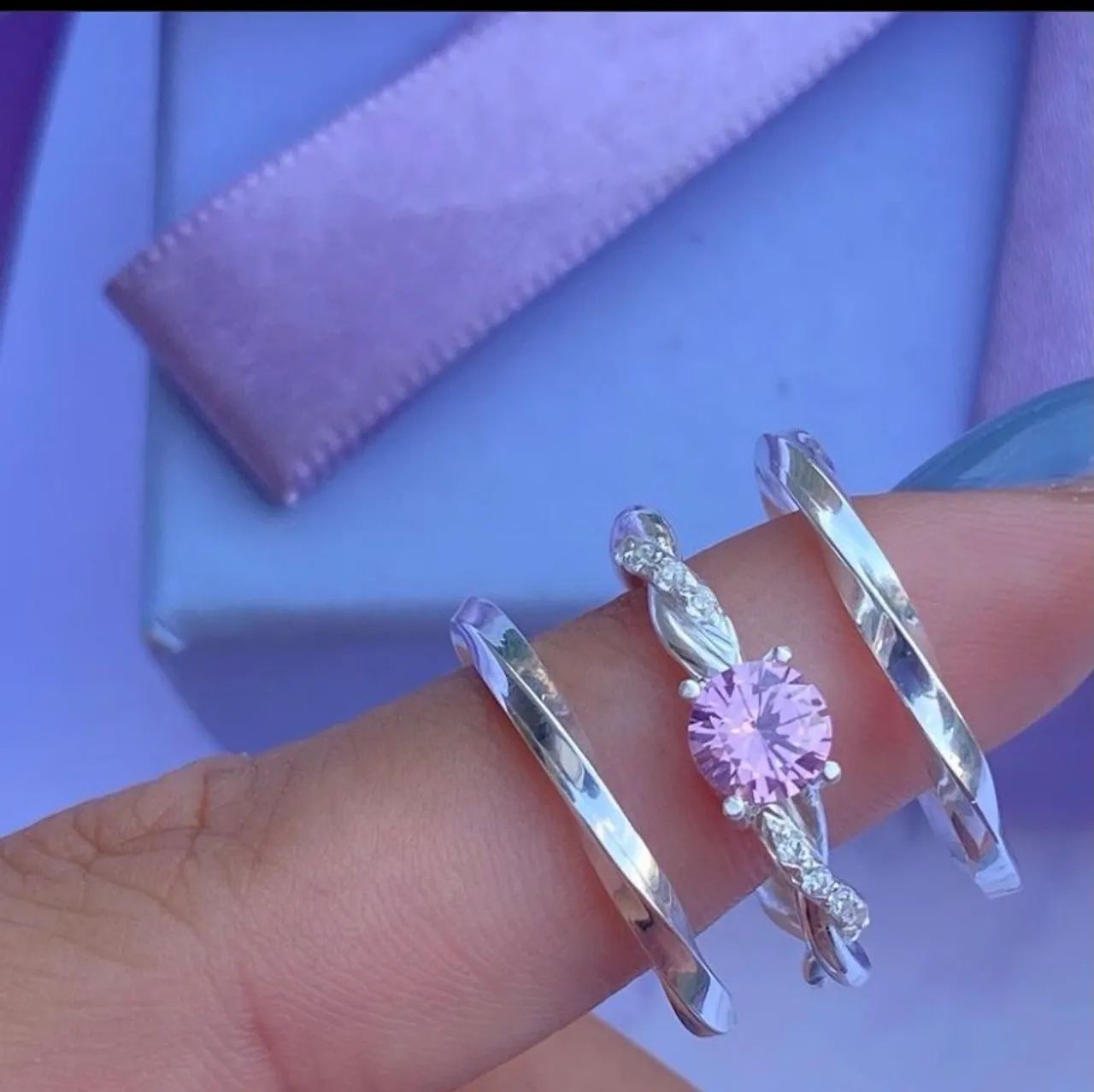 Par da aliança de Prata  Filet 