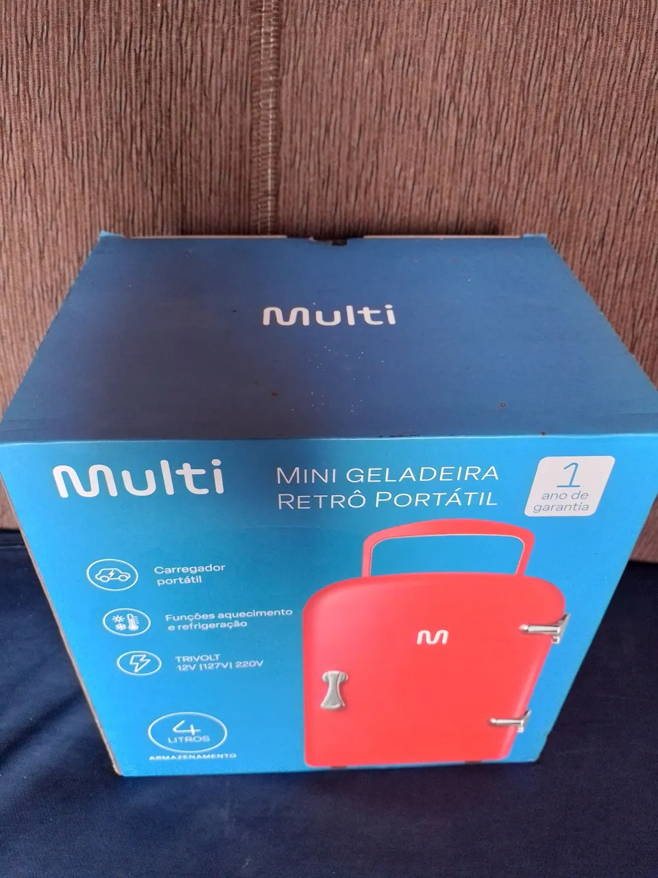 Mini Geladeira Retrô Portátil 4 Litros