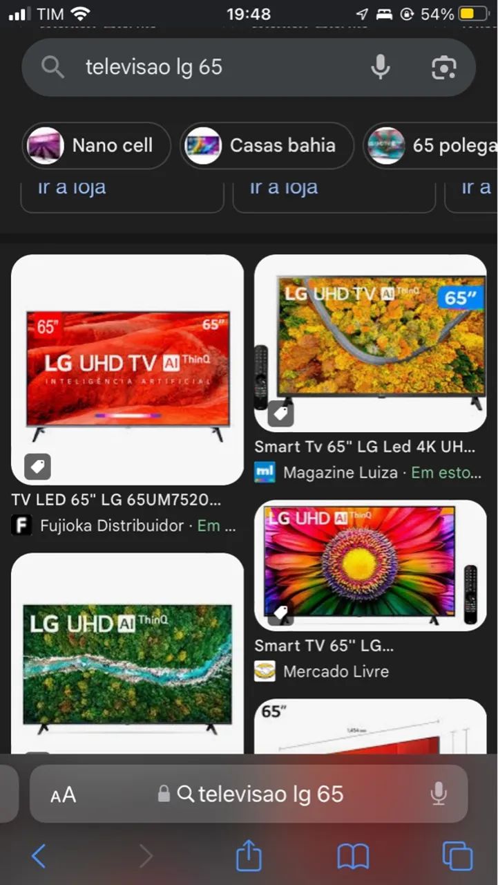 Smart tv LG 65 polegadas 