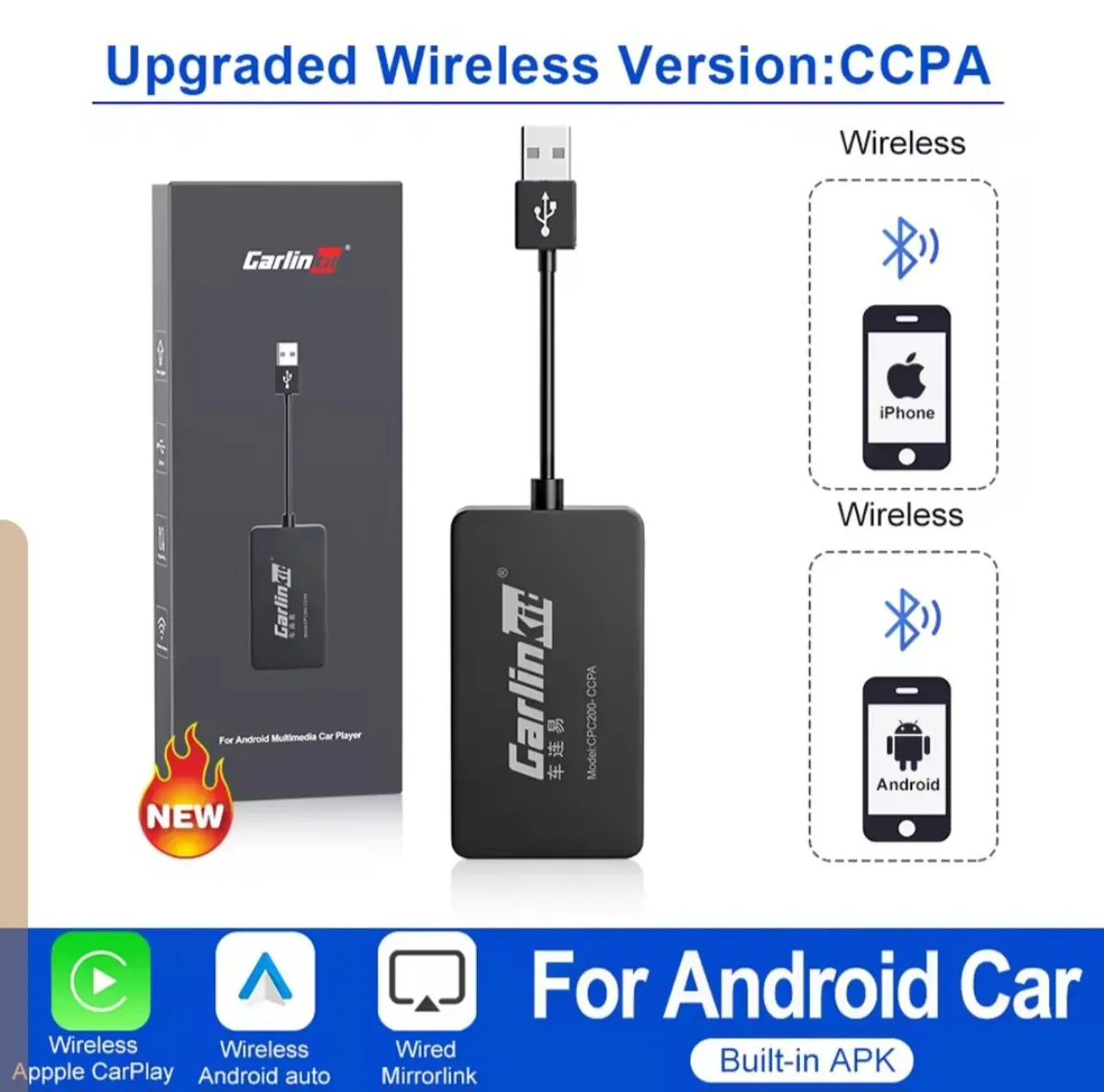 Adaptador Wireless CarPlay e Android Auto - CarlinKit