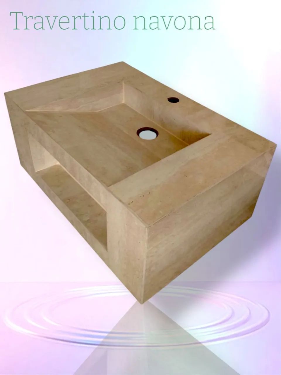 Lavatório  de porcelanato Travertino 
