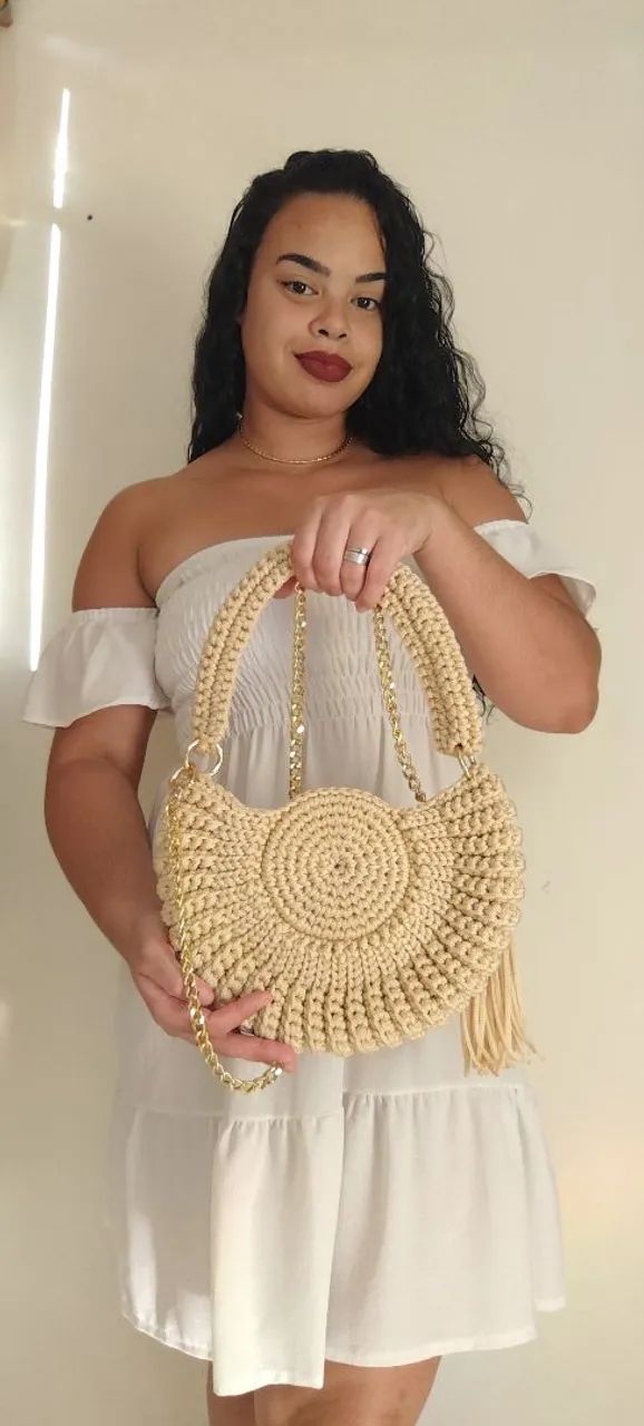 Bolsa Artesanal em formato De Oreo, em crochê - Foto 4