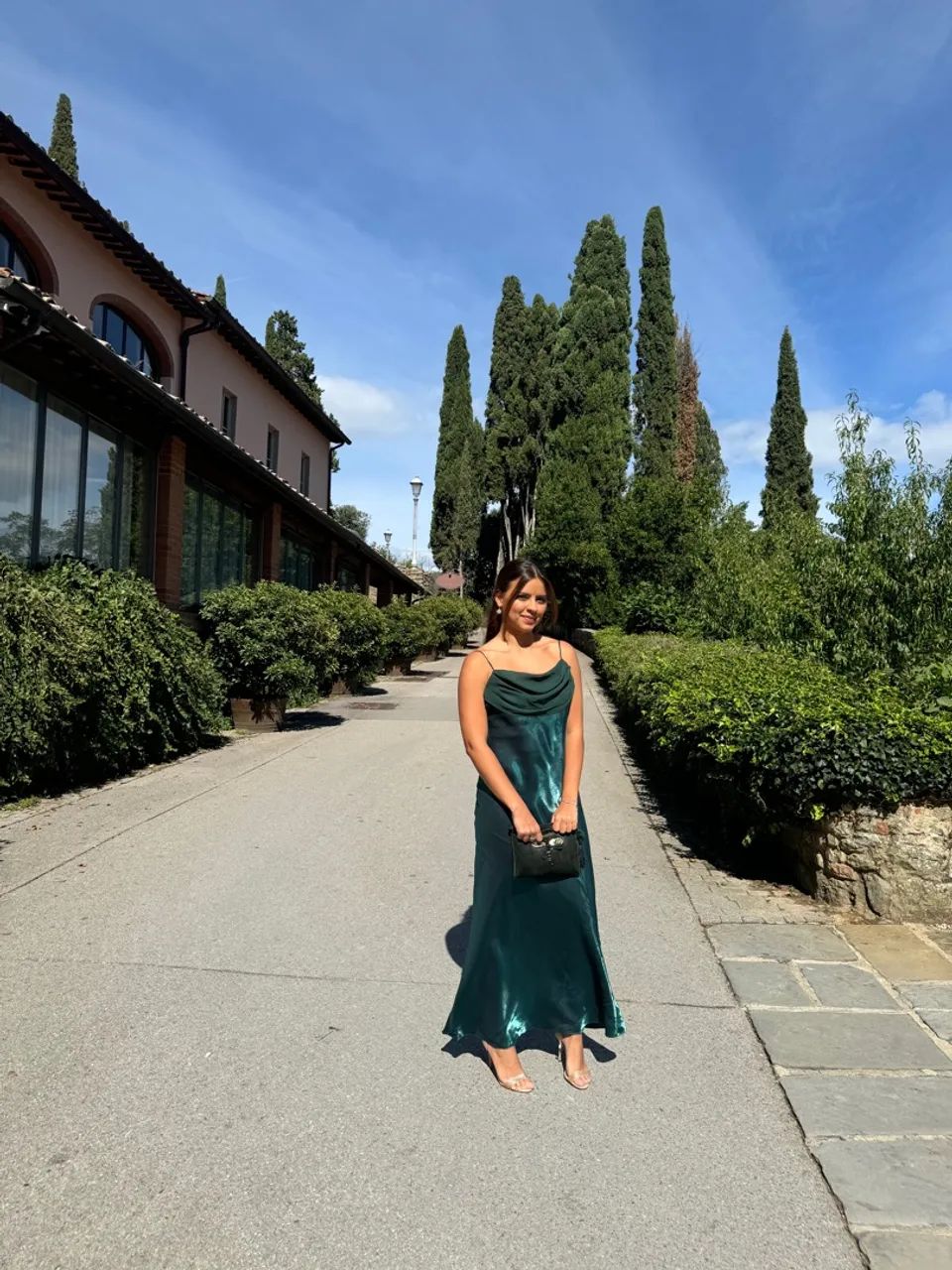 Vestido de Seda Verde Esmeralda
