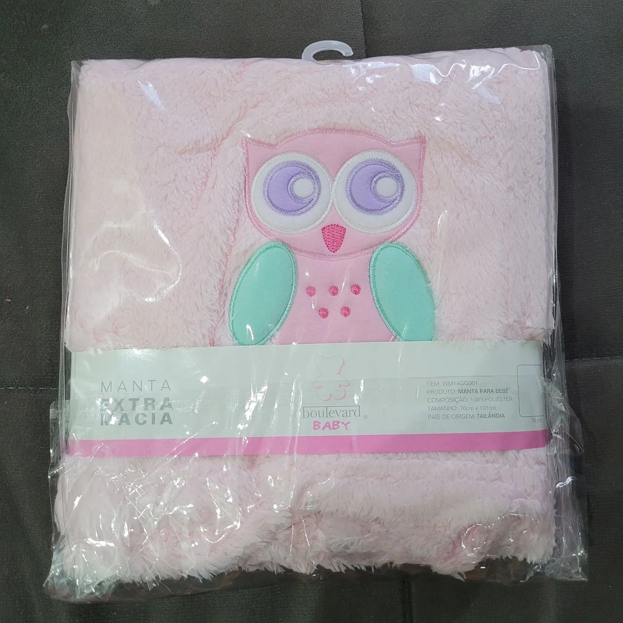 Manta Extra Macia para Bebê com Estampa de Coruja