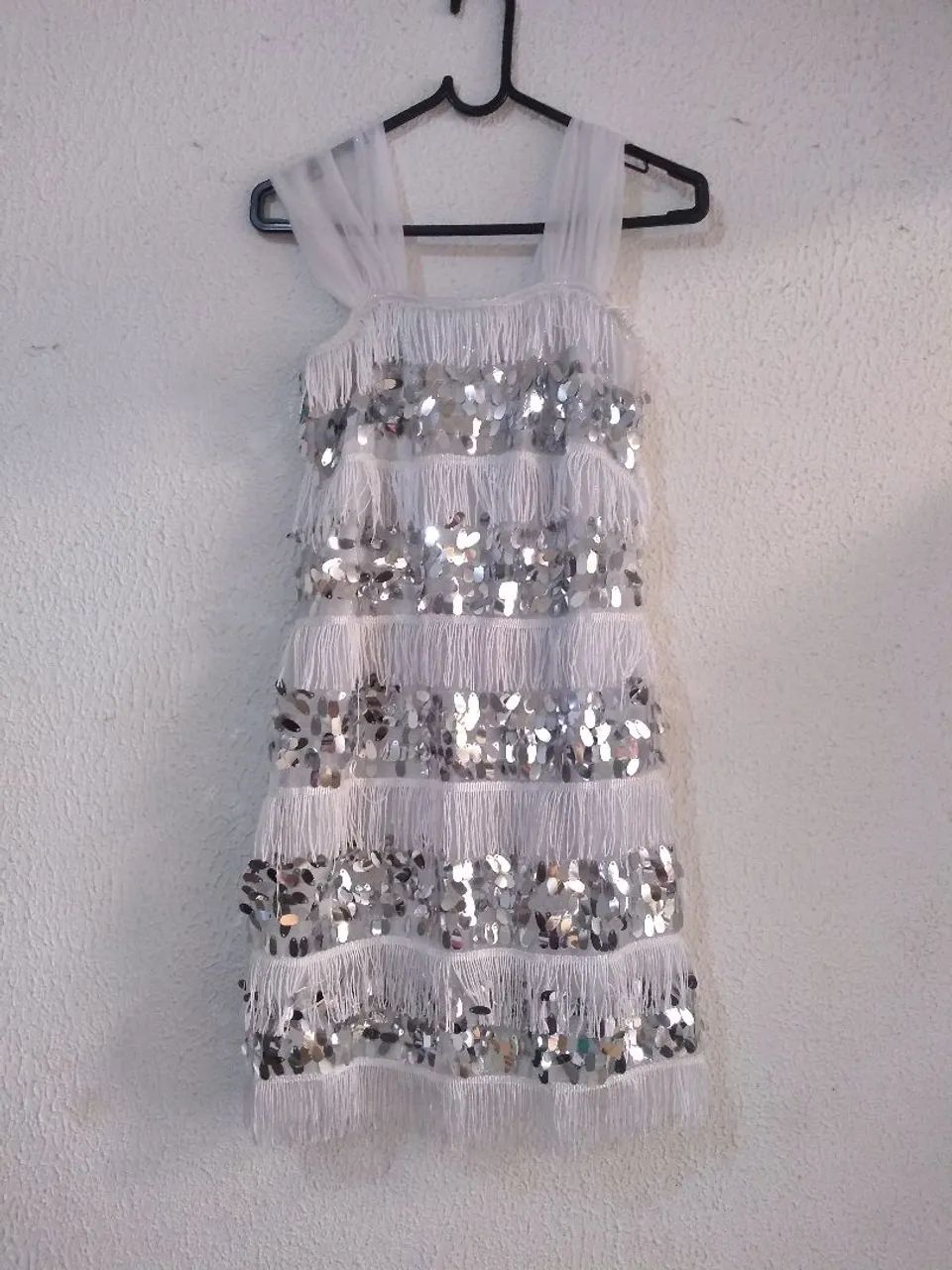 Vestido branco paetê 