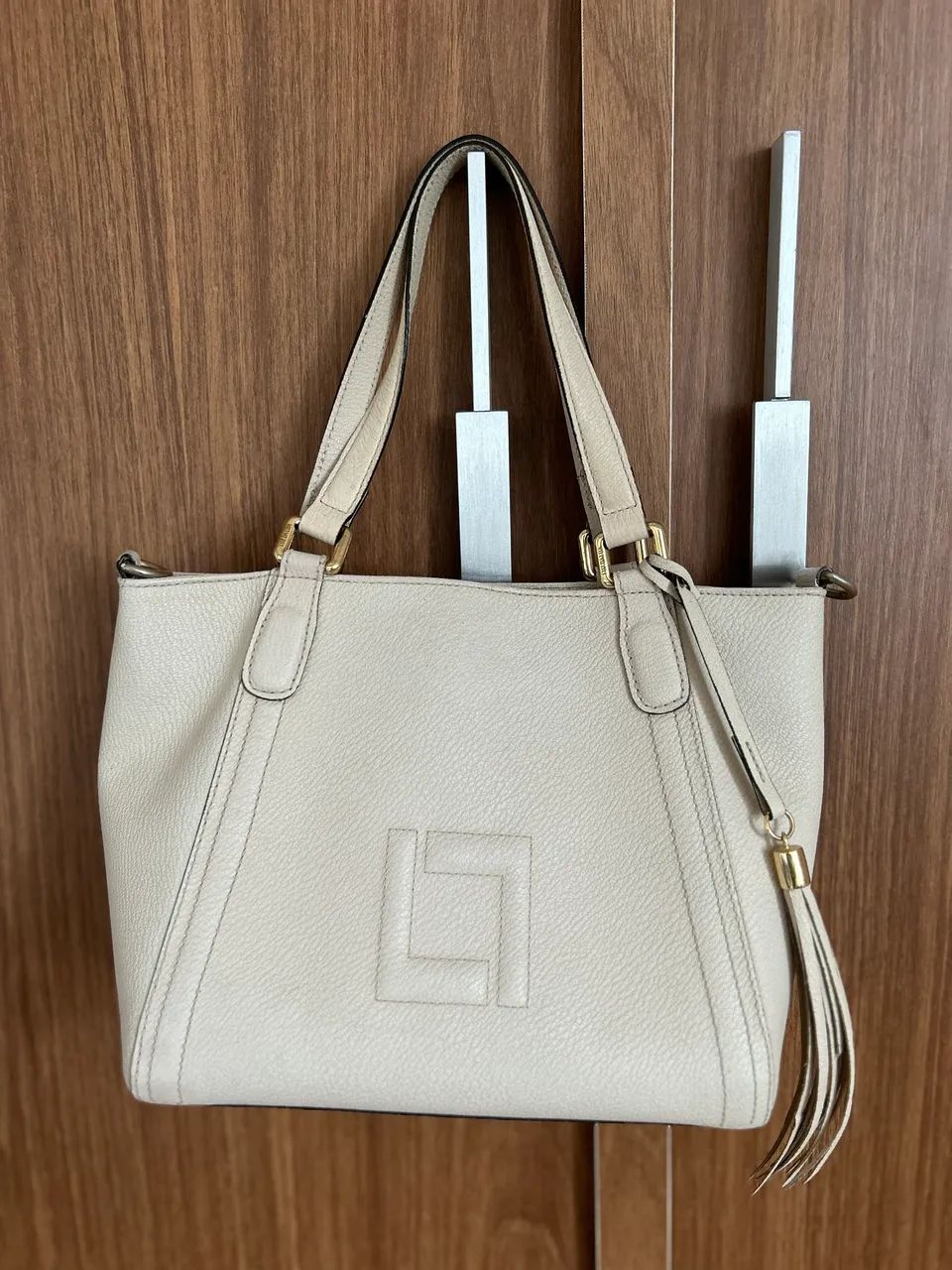 Bolsa couro  off white Luz da Lua 