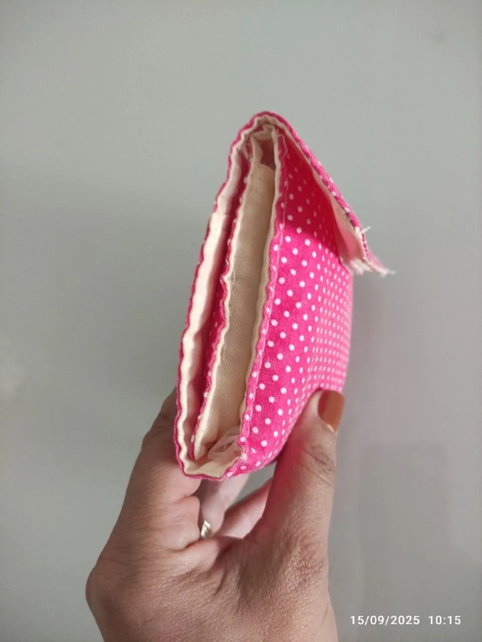 Porta absorventes tecido poá rosa - Foto 5