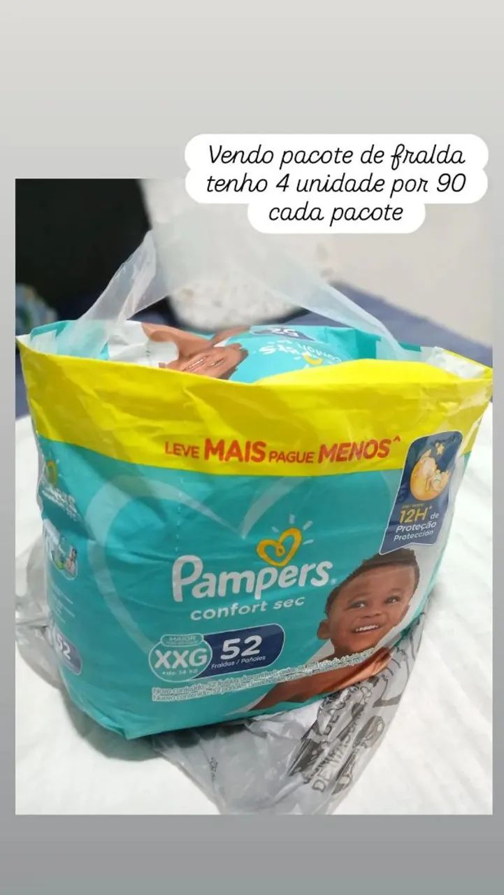Fraldas Pampers Comfort Sec XXG 52 unidades