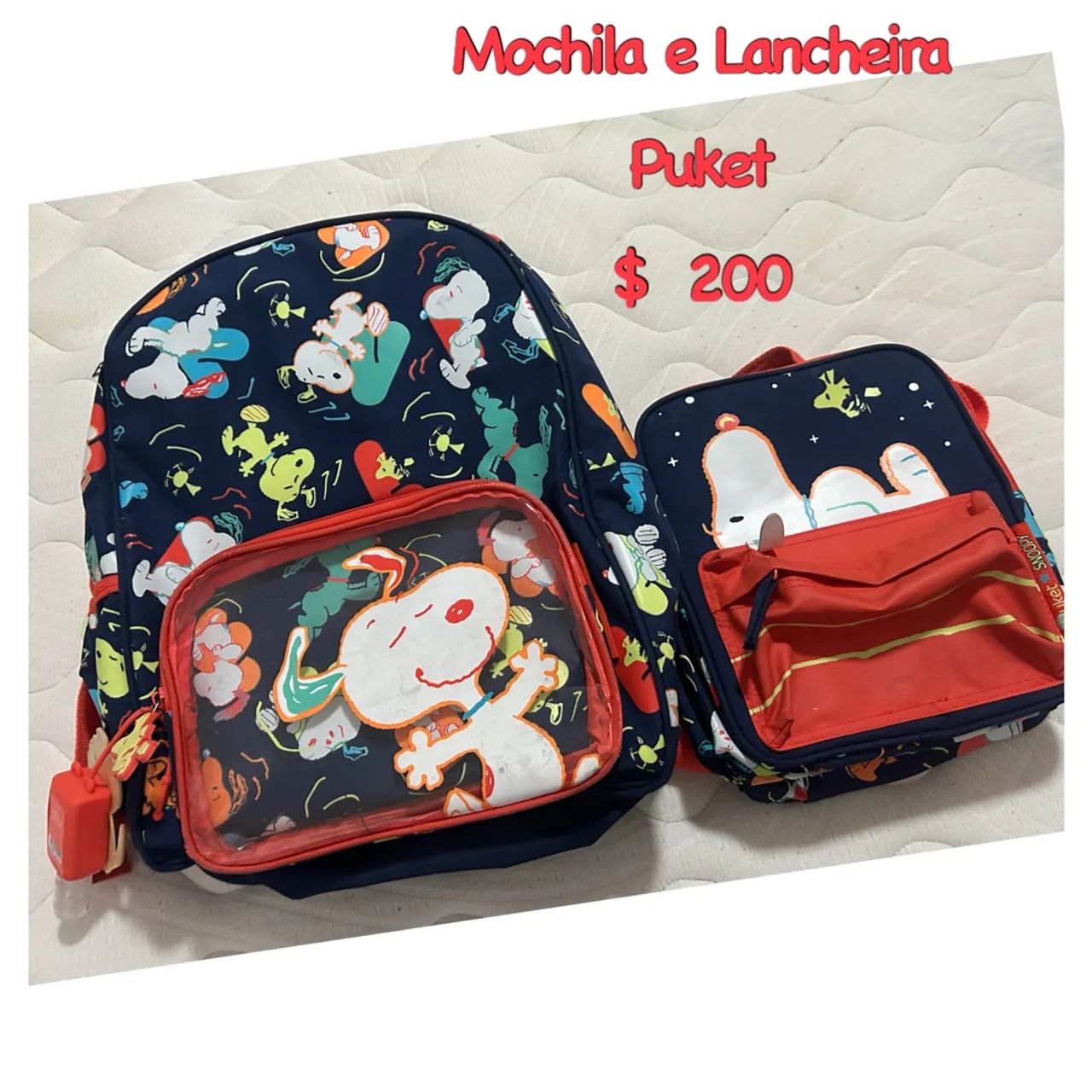 Mochila e Lancheira Snoopy - Puket