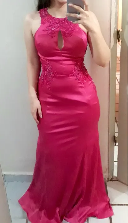 Vestido de Festa Longo Rosa Pink