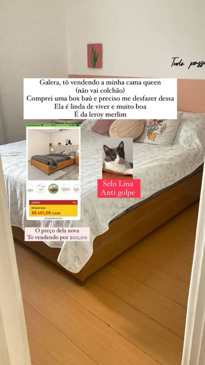 Cama box Queen  em MDP - Foto 5