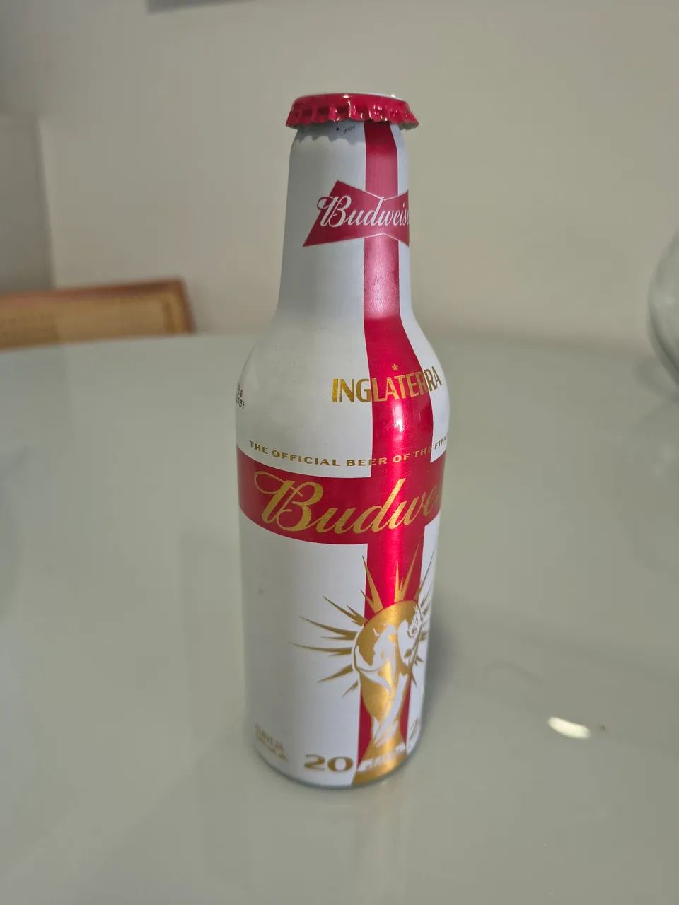 Garrafa Budweiser da Inglaterra em alumínio da Copa do Mundo de 2022 - Foto 4