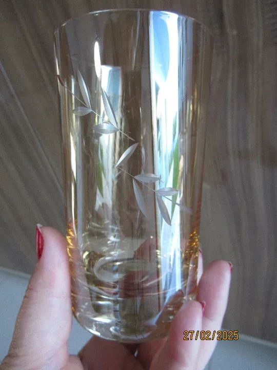 Cristais raros dourados lapidados com trigo copos belíssimos  - Foto 4