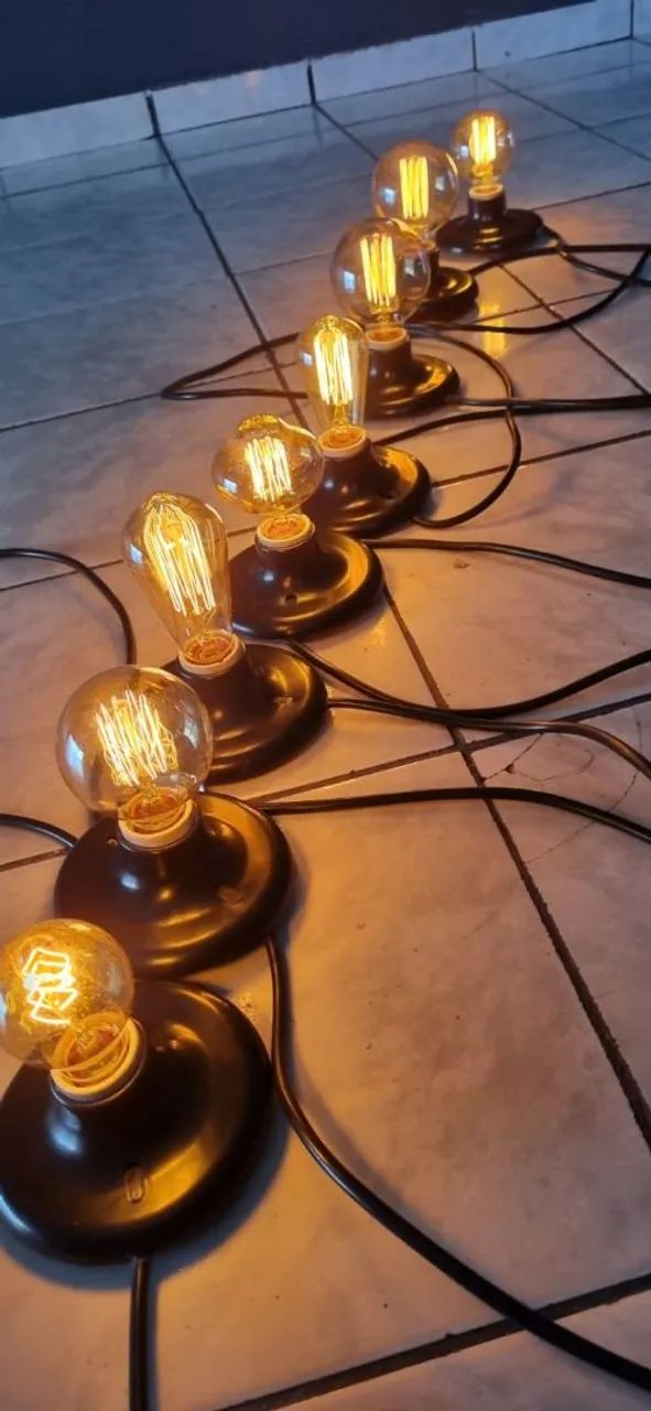 Kit de 8 lâmpadas vintage para decoração