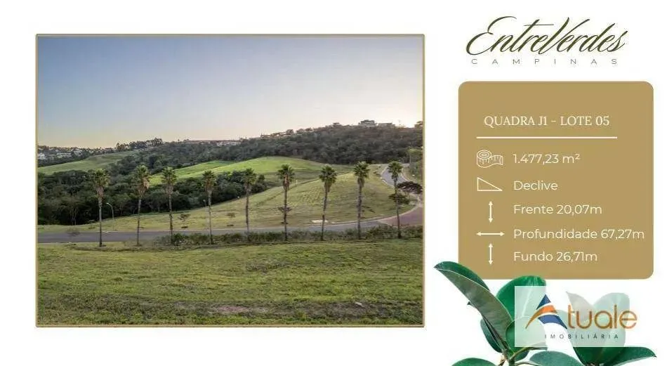Terreno à venda, 1477 m² por R$ 2.130.166 - Loteamento Residencial Entre Verdes - Campinas