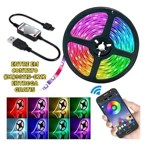 Fita led Bluetooth 5 m RGB - PROMOÇÃO