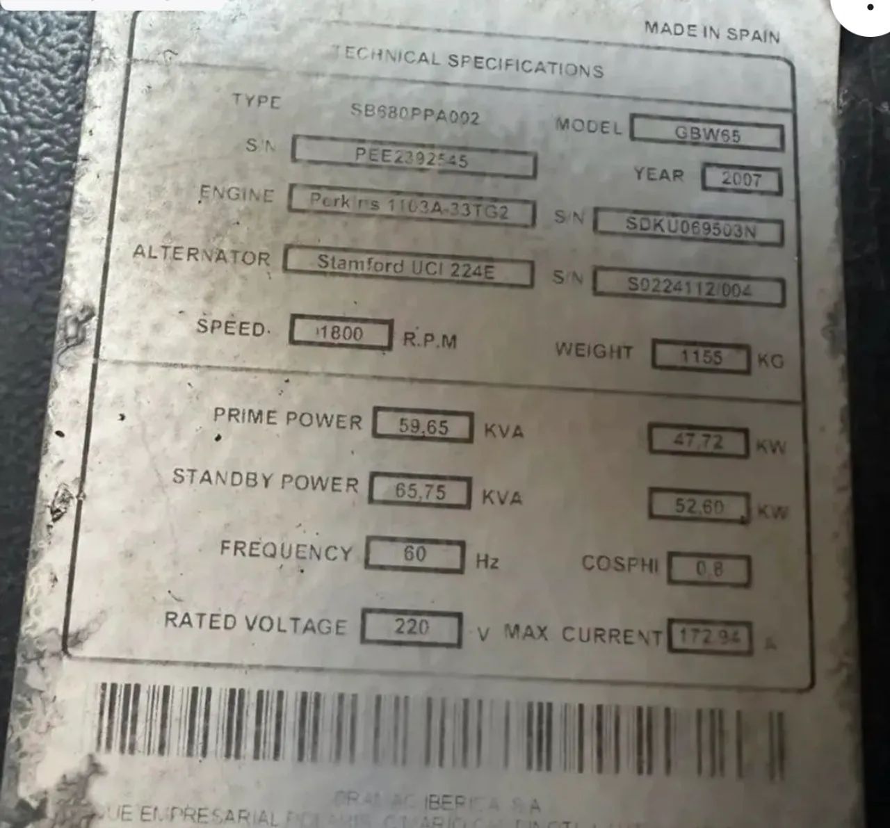 Gerador 65 KVA Cabinado - Foto 3