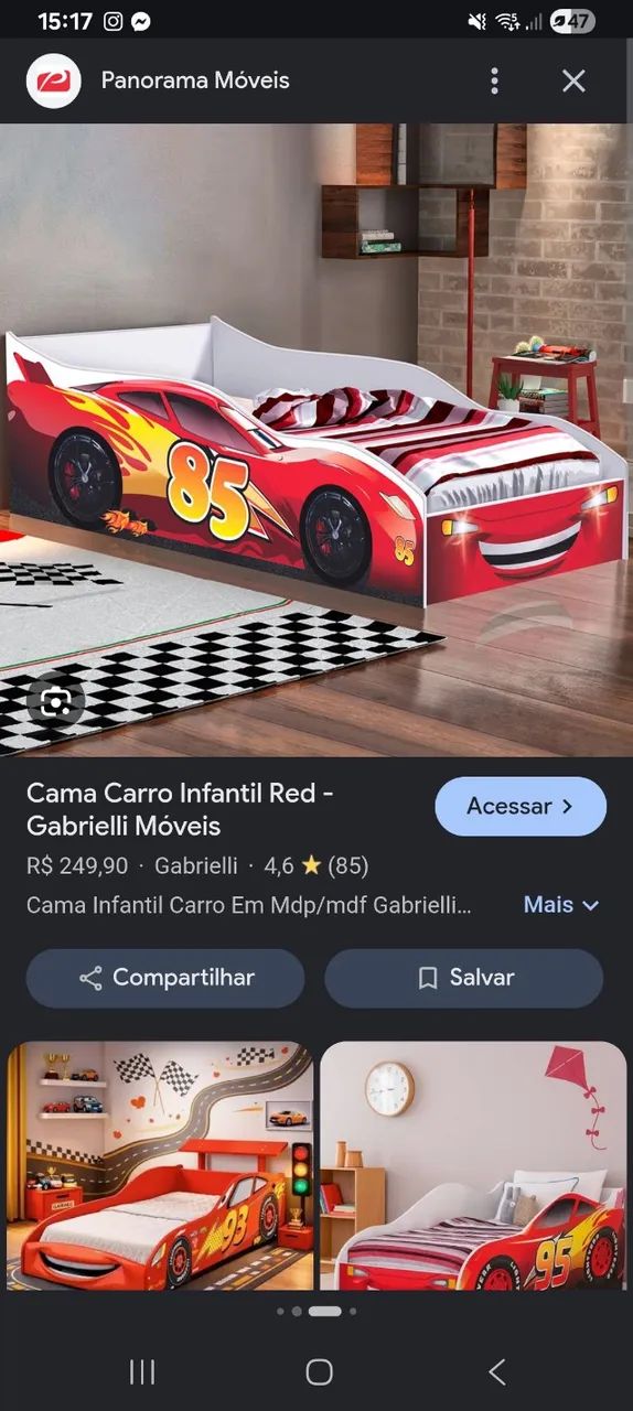 Cama de carro infantil semi nova  - Foto 2